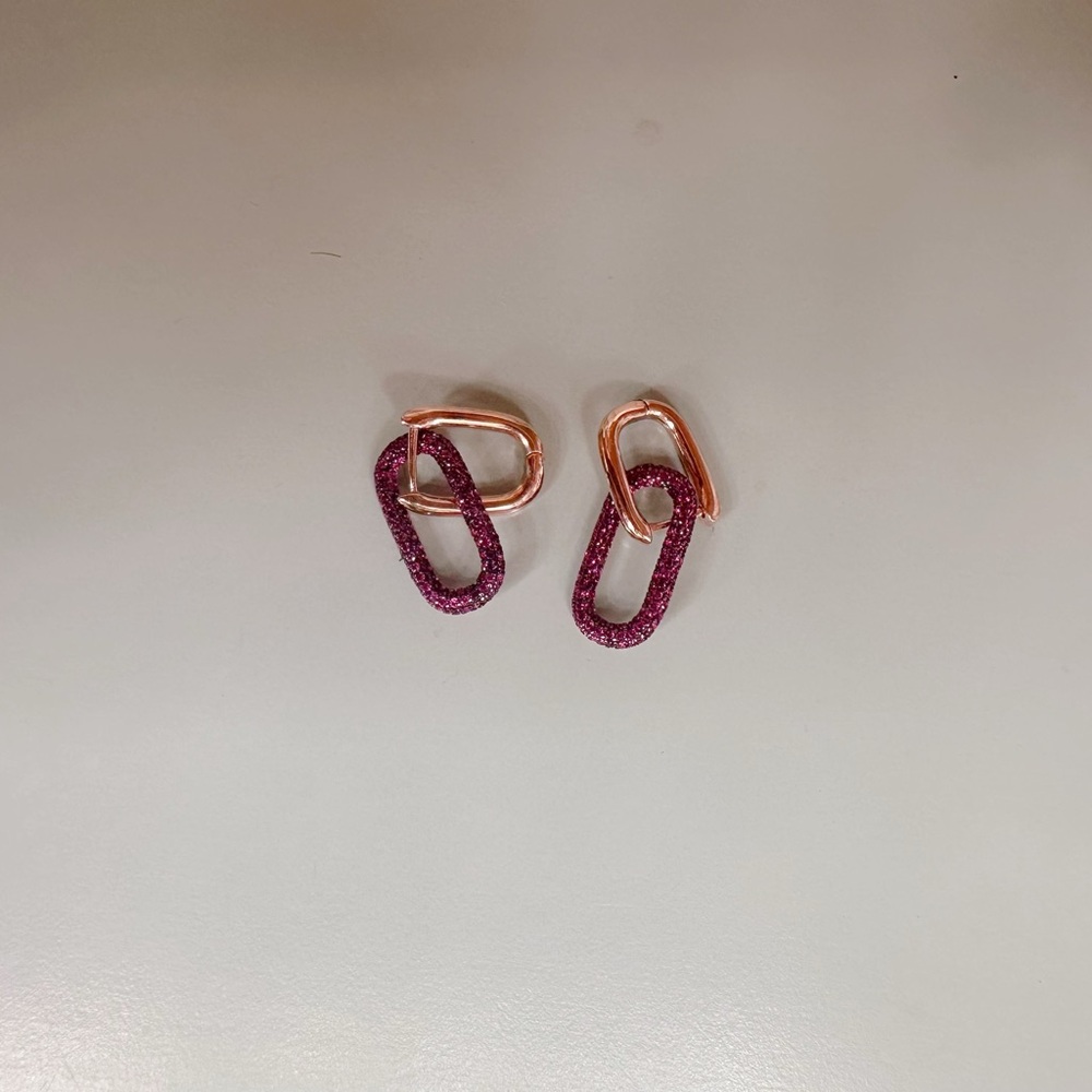 Elegant Purple and Gold Earrings - Picture 2 of 5